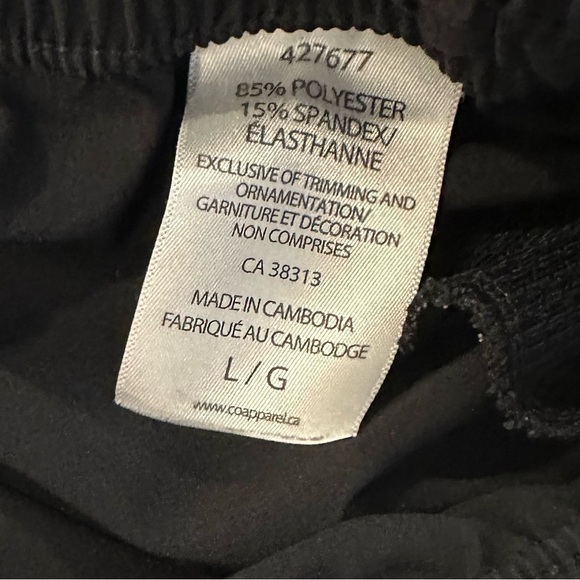 Tuff Avia Athletic black pants zippered bottoms pockets relaxed fit SZ L - Picture 4 of 4